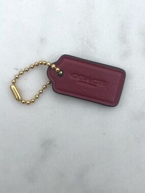 COACH Leather Hang Tag, Red Mini